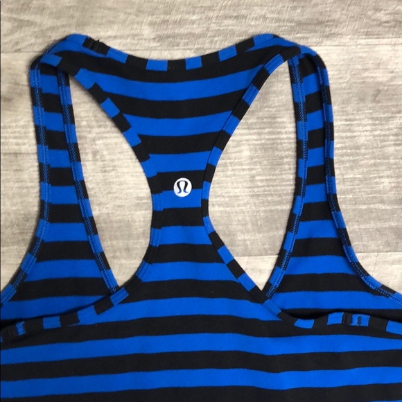Lululemon Black/blue Striped Racerback Tank - Picture 5 of 6